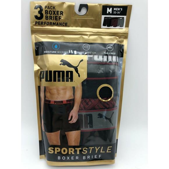 PUMA Men's Performance Sport Style Boxer Brief 3 Pack Size M 32-34 - Picture 1 of 12